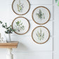 Flora Print Round Frame Set of 4