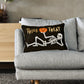 Trick or Treat Skeleton Velvet Throw Pillow