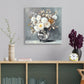 White Chrysanthemum Glass Vase Canvas Wall Art