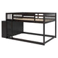 Full Over Full Bunk Bed with 4 Drawers and 3 Shelves - Espresso
