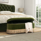Melinda 48.5" Oval Tufted Bullion Fringe Storage Bench, Olive
