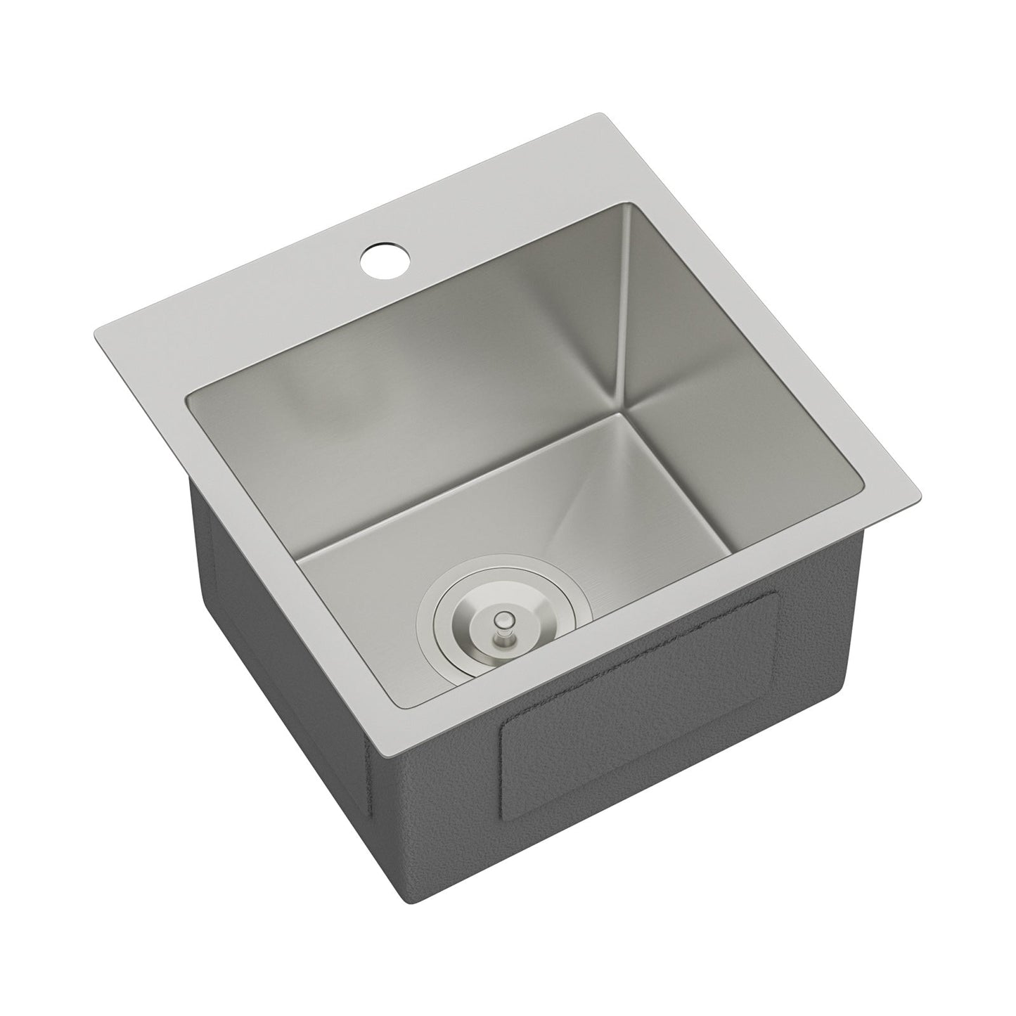 15" x 15" x 9" Stainless Steel Drop In Kitchen Sink
