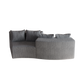 Corduroy Curved Sectional Sofa with Four Pillows