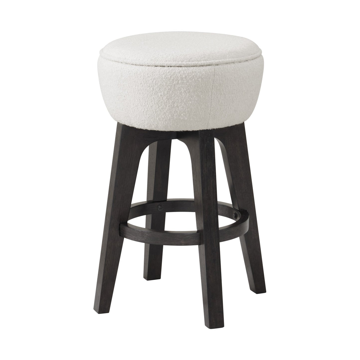Brown Backless Bar Stools, Set Of 2