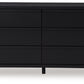 Danziar - Six Drawer Dresser - Black