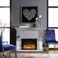 Noralie Mirrored & Faux Diamonds Fireplace