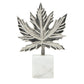 7x3x10.5" Aluminum Leaf On Marble Base