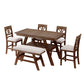 TOPMAX 6-Piece Wood Counter Height Dining Table Set