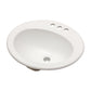 20"x18" White Ceramic Oval Drop In Bathroom Sink