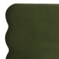 Stockholm Modern Wavy Headboard Platform Bed, King, Olive