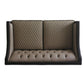 House Beatrice - Loveseat With 3 Pillows - Tan Synthetic Leather , Black Synthetic Leather & Charcoal