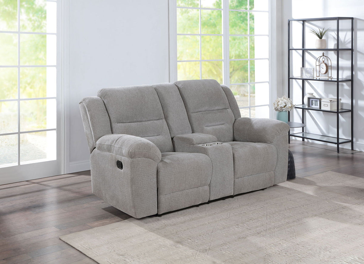 Gilson Chenille Upholstered Reclining Loveseat Grey - view 6