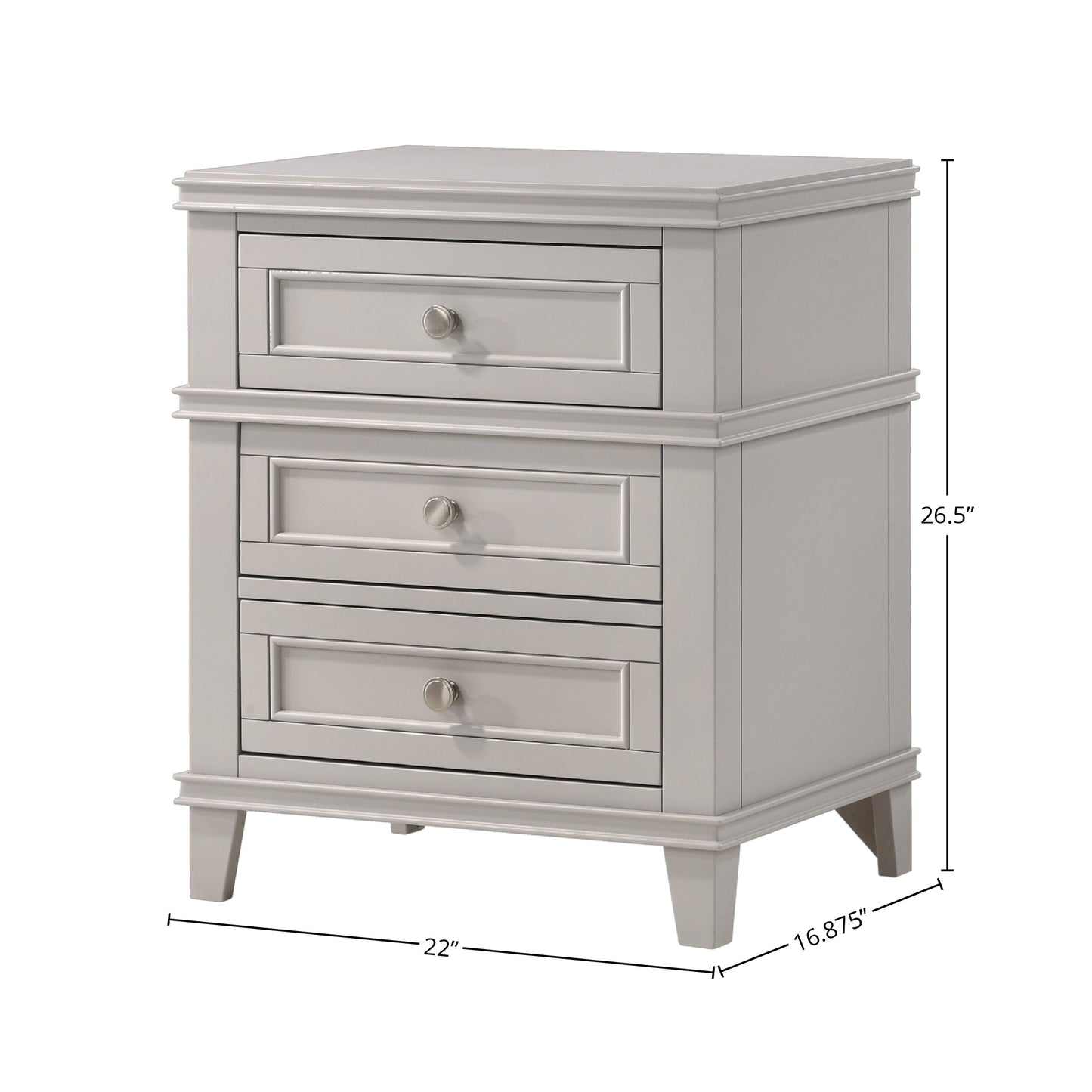 3 Drawer Nightstand With USB Charging Port