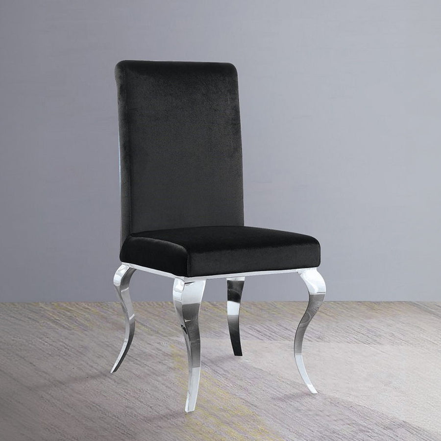 Fabiola - Side Chair (Set of 2) - Black Fabric & Stainless Steel