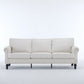 83 Inch Faux Leather Rolled Arm Sofa with Nailhead Trim