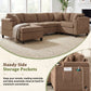 U Shaped Sectional Sofa, Corner Living Room Couch With Built In Cup Holders, Storage, USB Ports - view 16