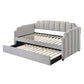 Peridot - Twin Daybed With Trundle - Dove Gray Velvet