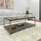 Corbeta 3-Piece Metal Frame Wood Living Room Coffee Table Set