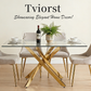 Modern Rectangular Glass Table in Golden Frame