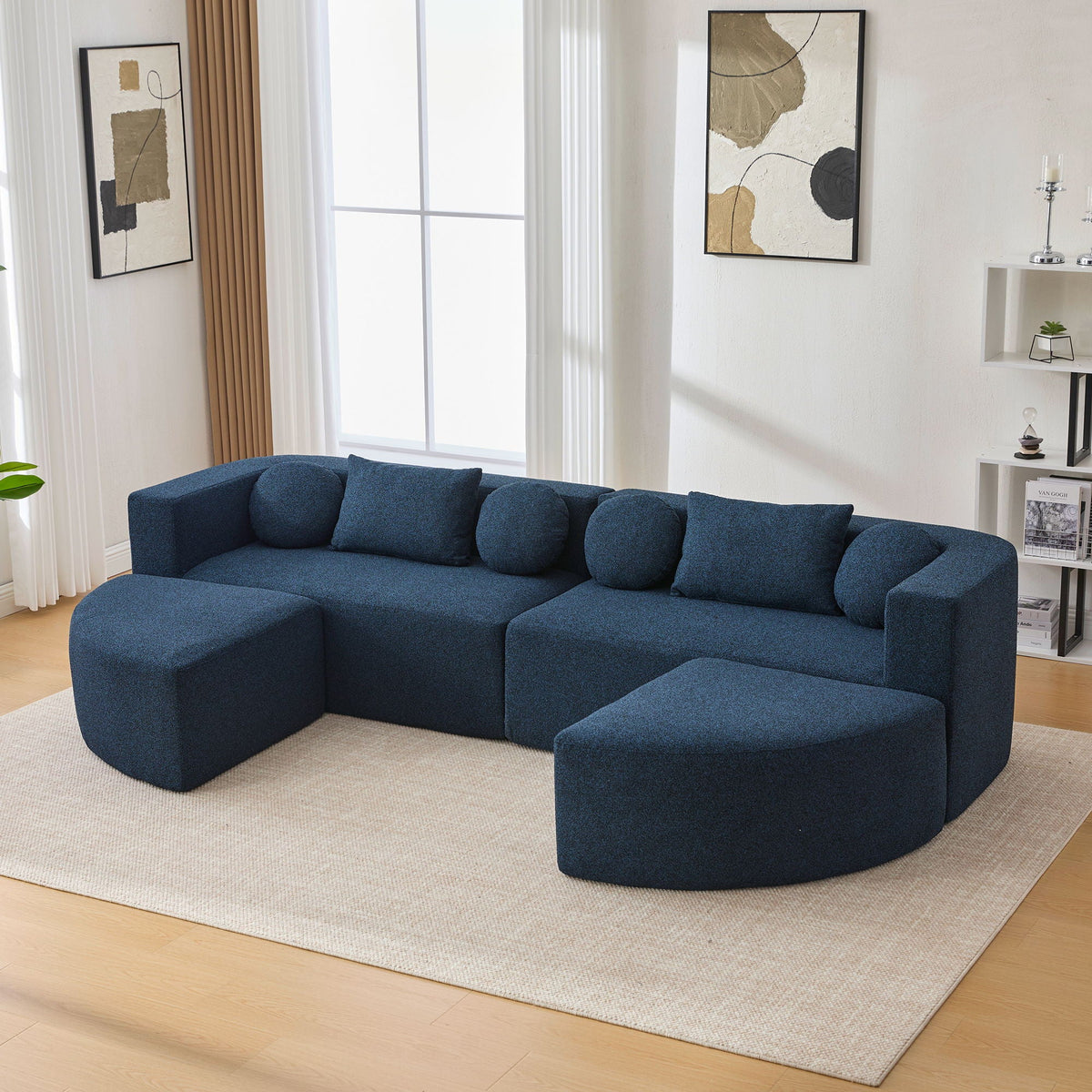 Boneless - Couch Modular Sectional Sofa With Deep Seating And Curved Design - view 16