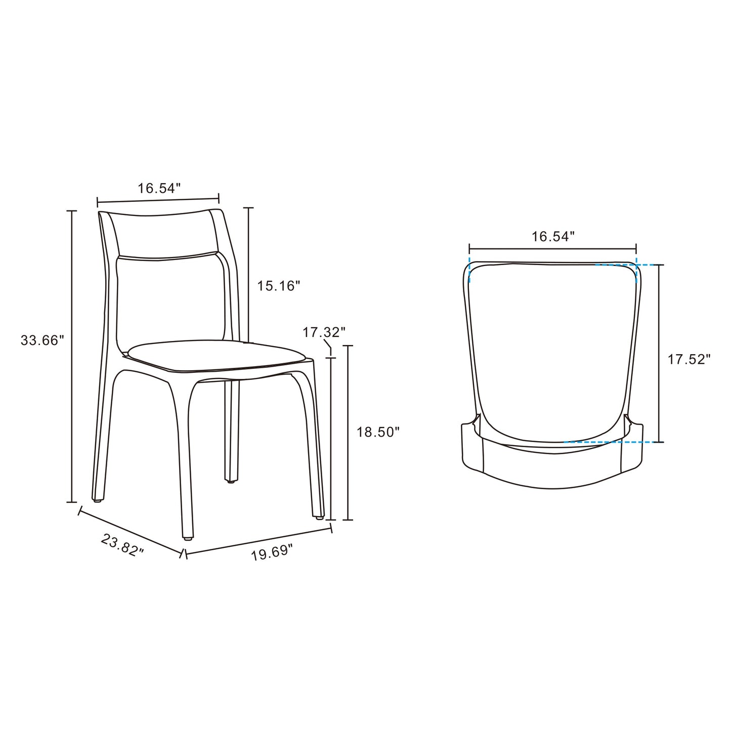 Moderno Wood Vegan Leather Dining Chair