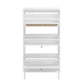 Modern Rattan 3 Door Shoe Rack Cabinet for Entryway