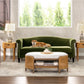 Elaine 77" Camel Back Small Space Sofa, Olive