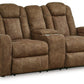 Wolfridge - Power Reclining Loveseat With Console /Adj Hdrst - Brindle