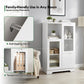 MDF Painted Cabinet with Glass Doors and Drawer
