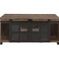 Nineel - Coffee Table - Obscure Glass, Rustic Oak & Black