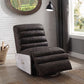 Okzuil - Power Motion Recliner - Two Tone Gray Top Grain Leather & Aluminum