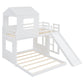 Wooden Twin Over Full Bunk Bed with Playhouse