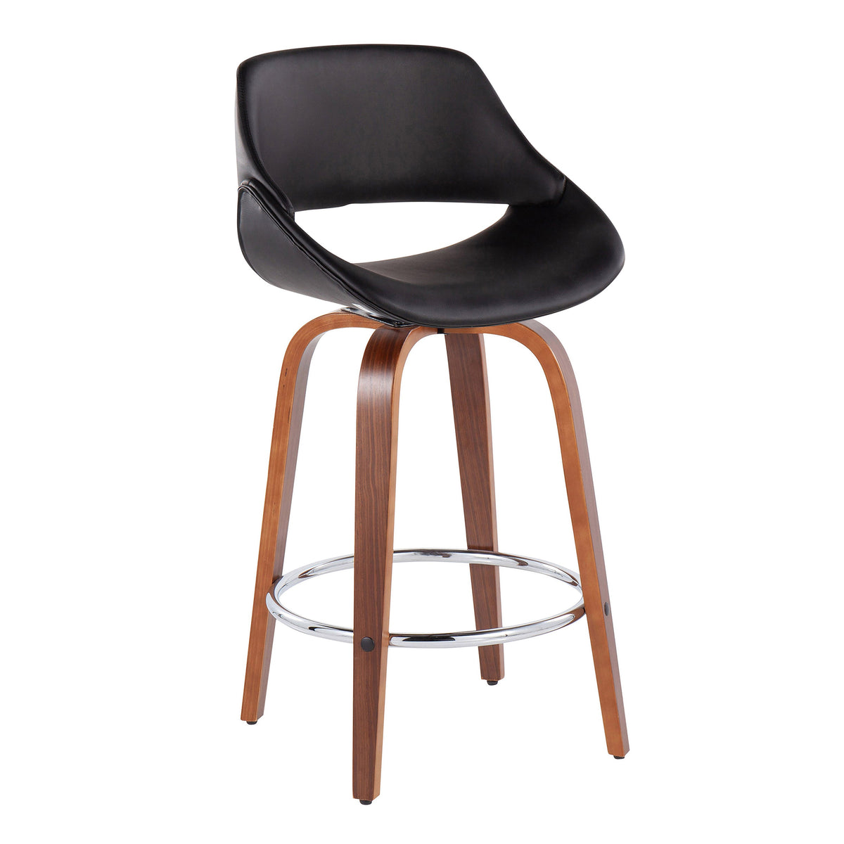 Mid-Century Modern Fixed-Height Counter Stool