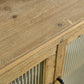 59.06" Rectangle Accent Glass Door Wooden Sideboard Cabinet