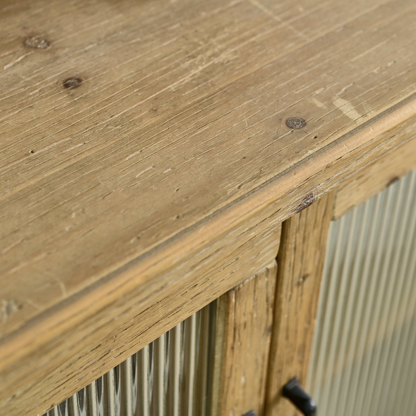 59.06" Rectangle Accent Glass Door Wooden Sideboard Cabinet