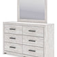 Cayboni - Dresser And Mirror - Whitewash