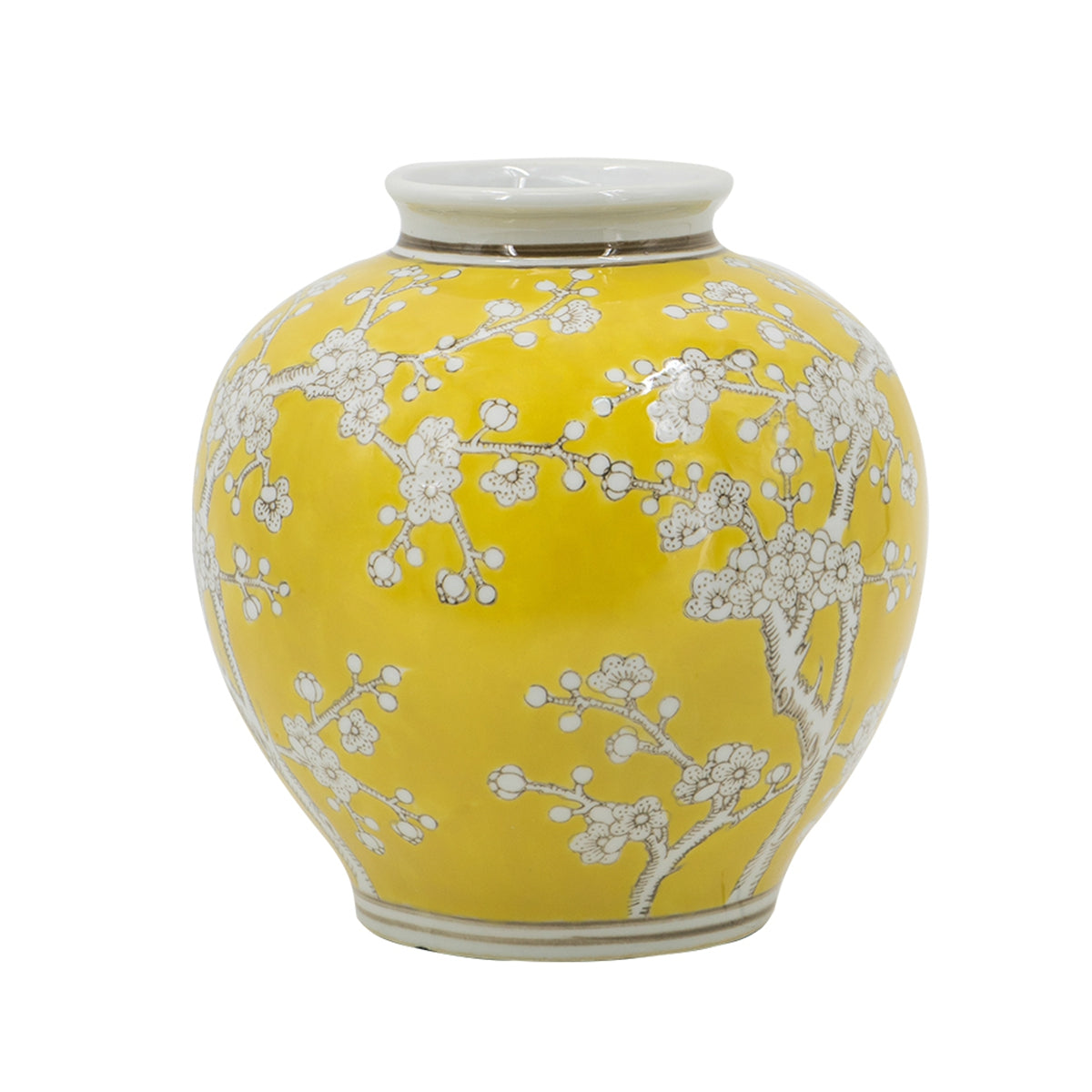 Decorative Yellow and White Accent Vase