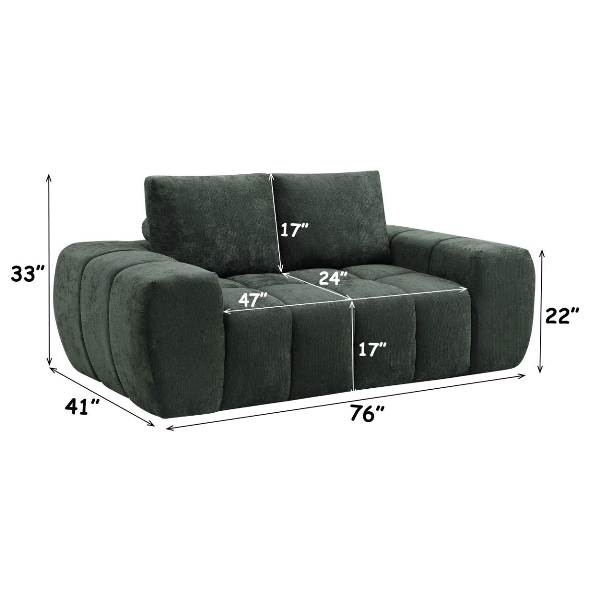 Medwin - Loveseat - Green - view 6