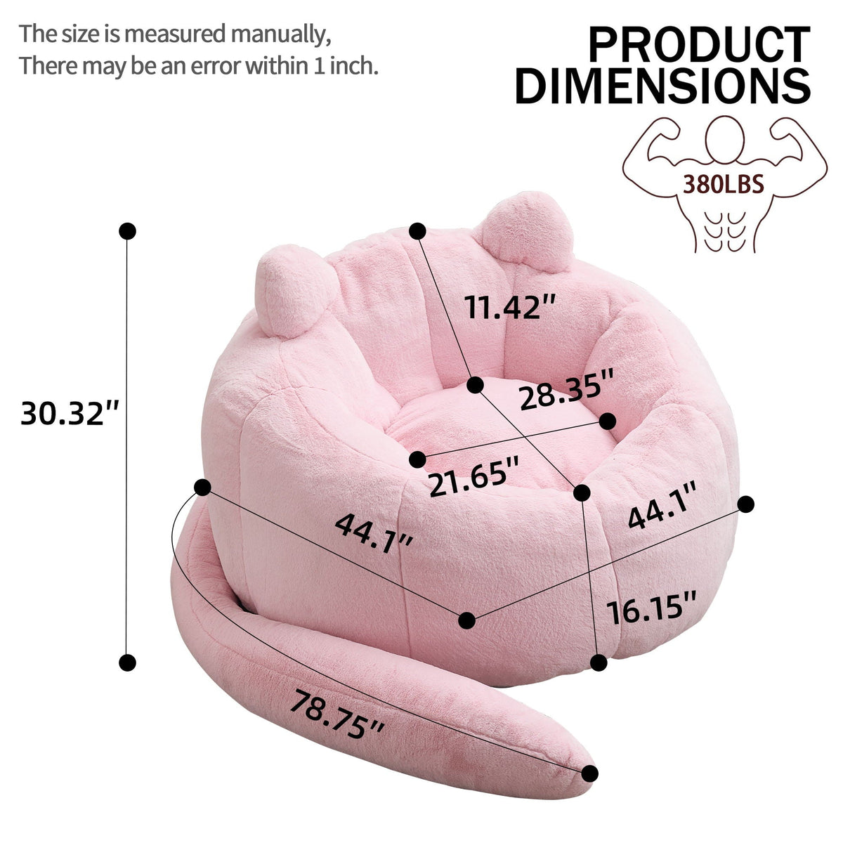 Cat Shaped Bean Bag Sofa With Long Tail - view 12