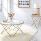 Valora Frosted Glass Top & Champagne Finish Coffee Table