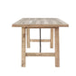 Rustic Dining Table with Metal Support in Natural Pine Wood Finish