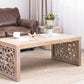 47.2" Rustic Carved Wood Coffee Table