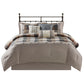7 Piece Herringbone Comforter Set Neutral King