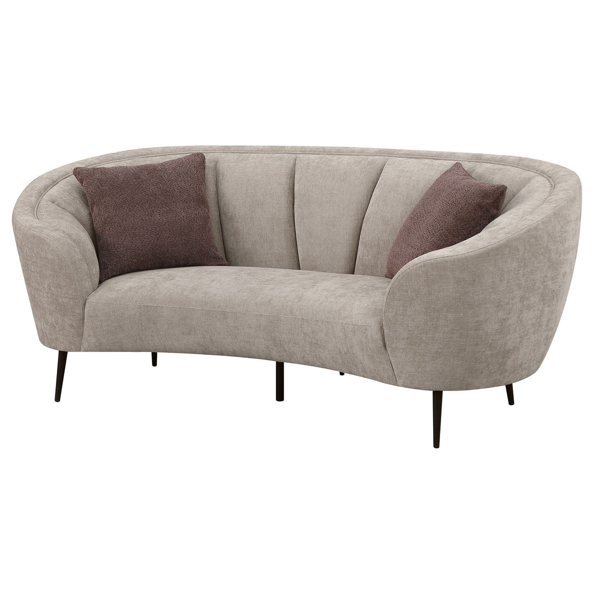 Ellorie Upholstered Channel Back Curved Loveseat Beige - view 5