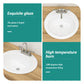 20"x18" White Ceramic Oval Drop In Bathroom Sink