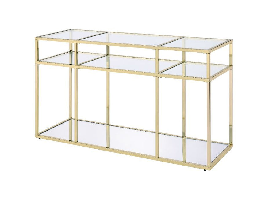 Uchenna - Sofa Table - Clear Glass & Gold