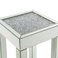 Noralie - 16" Square End Table With Glass Top - Mirrored & Faux Diamonds