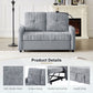 Modern Loveseat Pull Out Sofa Bed With Adjustable Backrest, Two Cup Holders, A Phone Holder, Three Charging - view 11