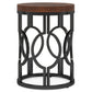 20" Round Industrial Side Table with Metal Openwork Frame