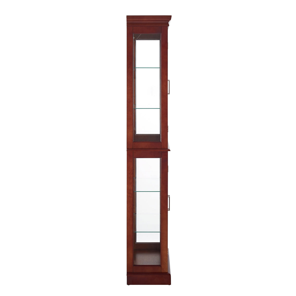 Lighted Curio Cabinet with Adjustable Shelves and Mirrored Back